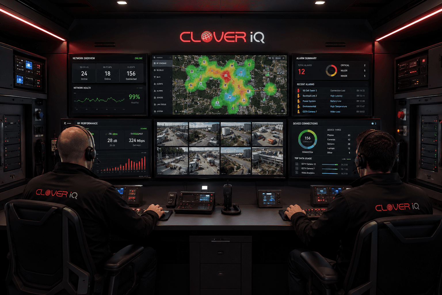 Clover IQ mobile connectivity unit on an industrial site