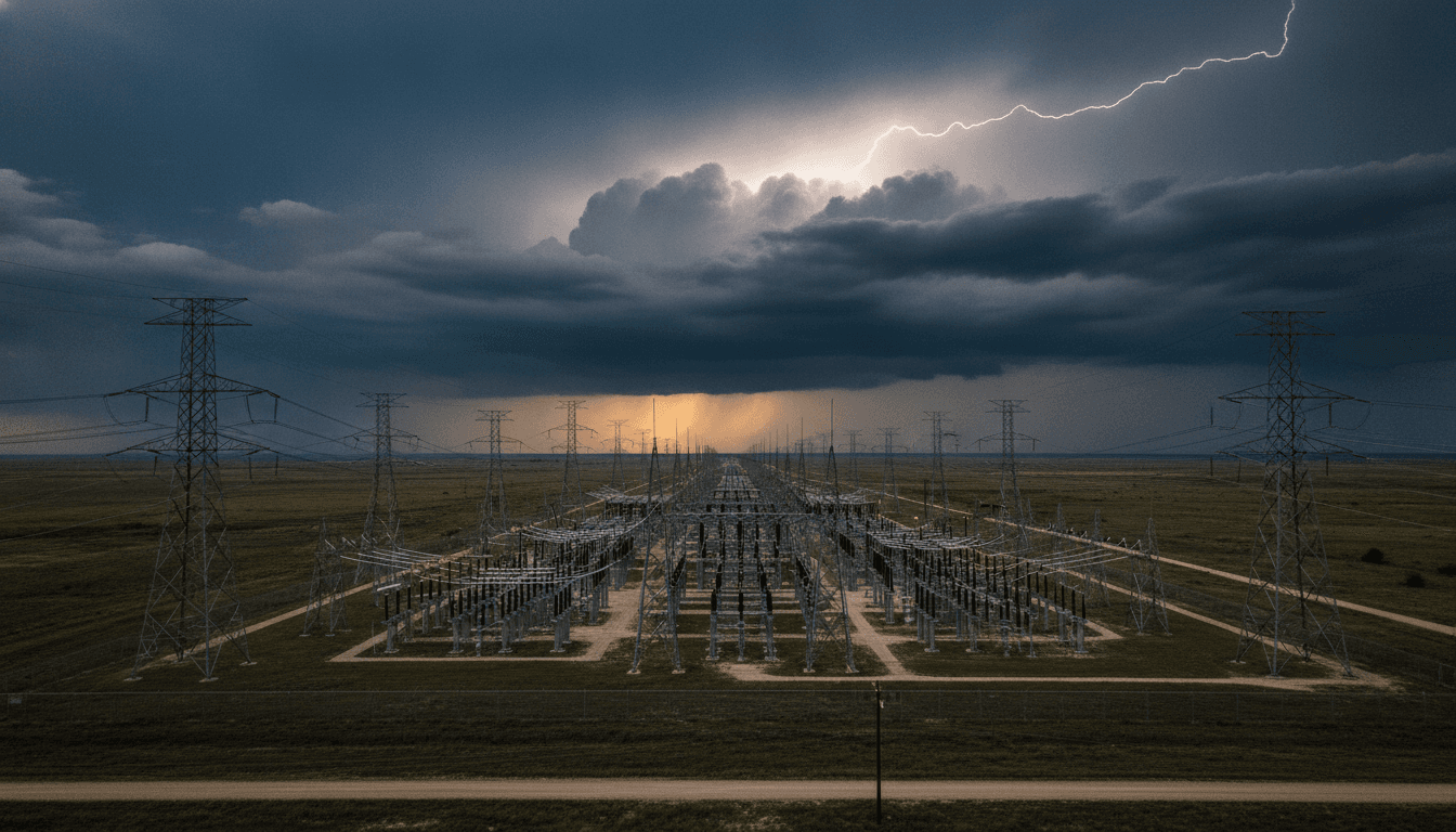Clover IQ mobile connectivity unit deployed at a Texas storm restoration staging site